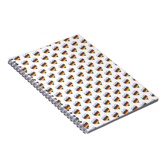 Rainbow Heart Pattern Notebook Notizblock (Rechte Seite)