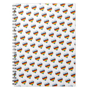 Rainbow Heart Pattern Notebook Notizblock