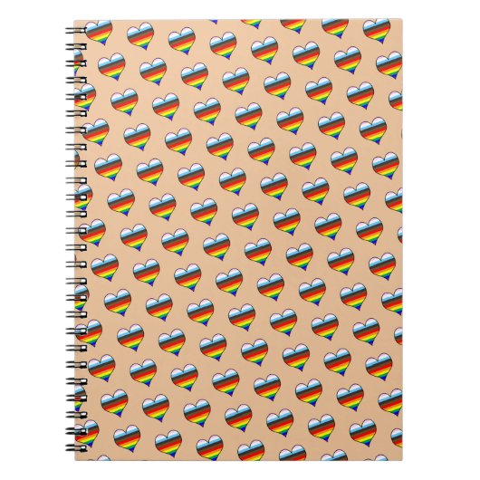 Rainbow Heart Pattern Notebook Notizblock (Vorderseite)