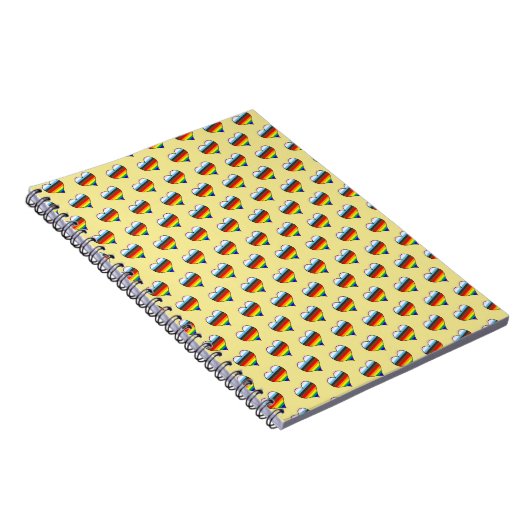 Rainbow Heart Pattern Notebook Notizblock (Rechte Seite)