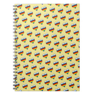 Rainbow Heart Pattern Notebook Notizblock