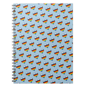 Rainbow Heart Pattern Notebook Notizblock
