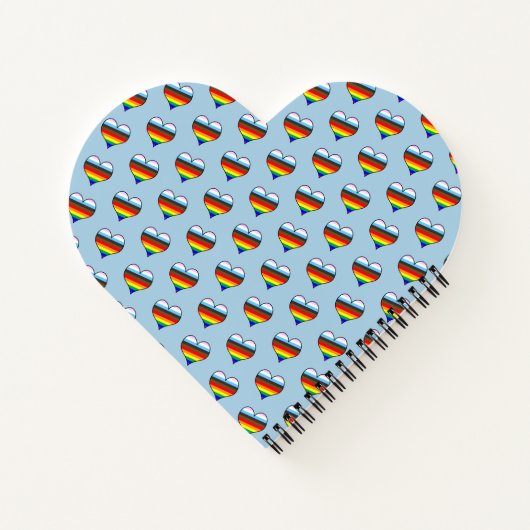 Rainbow Heart Pattern Notebook Notizblock (Rückseite)