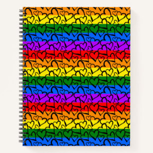Rainbow Heart Pattern Notizblock