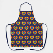 Rainbow Heart Pattern on Navy Blue Schürze (Vorderseite)