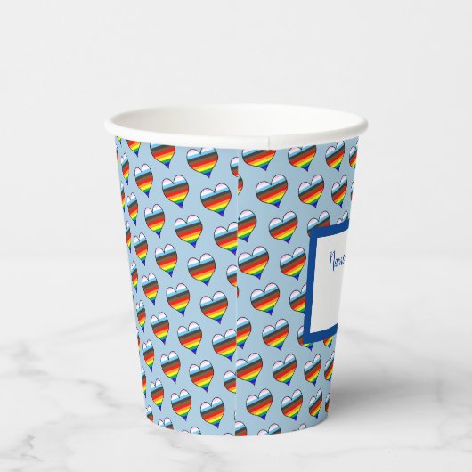 Rainbow Heart Pattern Paper Cups Pappbecher (Rechts)