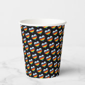 Rainbow Heart Pattern Paper Cups Pappbecher (Rückseite)