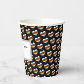 Rainbow Heart Pattern Paper Cups Pappbecher (Links)