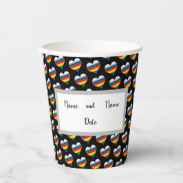Rainbow Heart Pattern Paper Cups Pappbecher