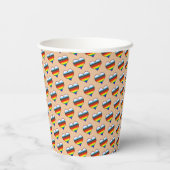 Rainbow Heart Pattern Paper Cups Pappbecher (Rückseite)