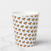Rainbow Heart Pattern Paper Cups Pappbecher (Rückseite)