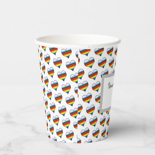 Rainbow Heart Pattern Paper Cups Pappbecher (Rechts)