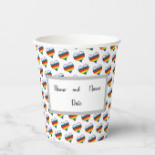 Rainbow Heart Pattern Paper Cups Pappbecher (Vorderseite)