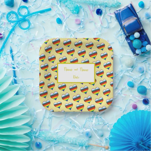 Rainbow Heart Pattern Paper Teller (Party)
