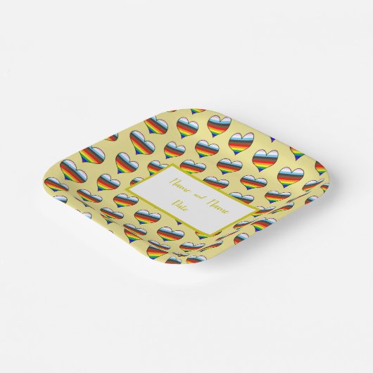 Rainbow Heart Pattern Paper Teller (Gewinkelt)