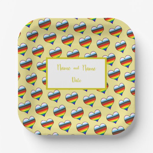 Rainbow Heart Pattern Paper Teller (Vorderseite)