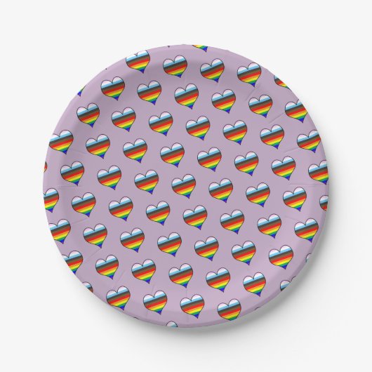 Rainbow Heart Pattern Paper Teller (Vorderseite)