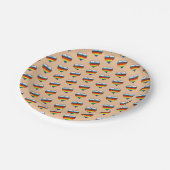 Rainbow Heart Pattern Paper Teller (Schrägansicht)