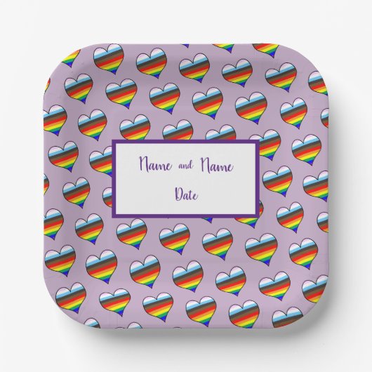 Rainbow Heart Pattern Paper Teller (Vorderseite)