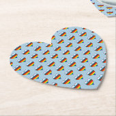 Rainbow Heart Pattern Paper Untersetzer (angewinkelt)