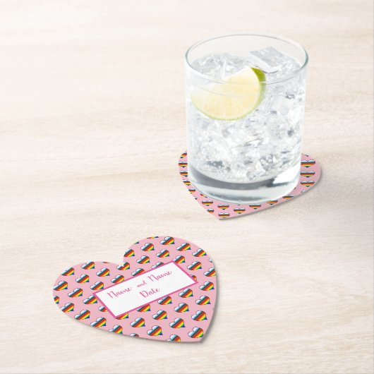 Rainbow Heart Pattern Paper Untersetzer (Vor Ort)