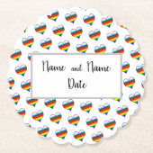 Rainbow Heart Pattern Paper Untersetzer (Vorderseite)