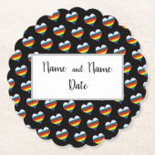 Rainbow Heart Pattern Paper Untersetzer (Vorderseite)