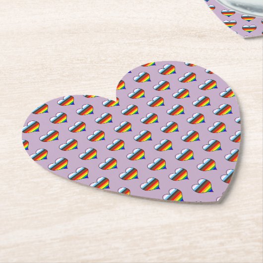 Rainbow Heart Pattern Paper Untersetzer (angewinkelt)
