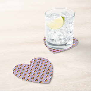 Rainbow Heart Pattern Paper Untersetzer