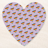 Rainbow Heart Pattern Paper Untersetzer (Vorderseite)