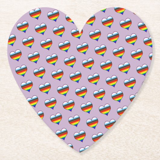 Rainbow Heart Pattern Paper Untersetzer (Vorderseite)