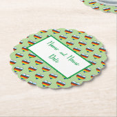 Rainbow Heart Pattern Paper Untersetzer (angewinkelt)
