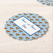 Rainbow Heart Pattern Paper Untersetzer (angewinkelt)