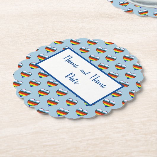 Rainbow Heart Pattern Paper Untersetzer (angewinkelt)
