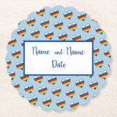 Rainbow Heart Pattern Paper Untersetzer (Vorderseite)