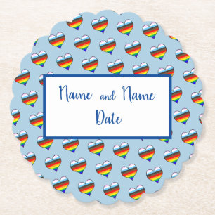 Rainbow Heart Pattern Paper Untersetzer