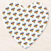 Rainbow Heart Pattern Paper Untersetzer (Vorderseite)