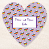 Rainbow Heart Pattern Paper Untersetzer (Vorderseite)