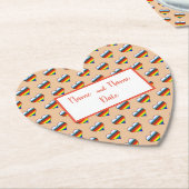 Rainbow Heart Pattern Paper Untersetzer (angewinkelt)