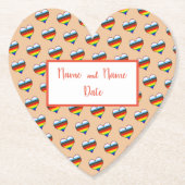 Rainbow Heart Pattern Paper Untersetzer (Vorderseite)