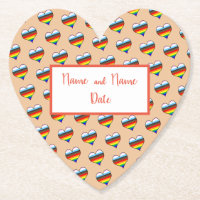 Rainbow Heart Pattern Paper Untersetzer