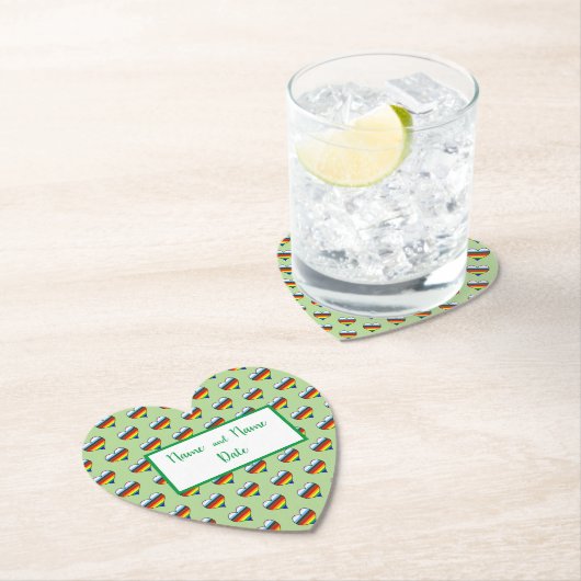 Rainbow Heart Pattern Paper Untersetzer (Vor Ort)