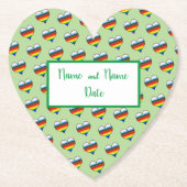 Rainbow Heart Pattern Paper Untersetzer (Vorderseite)