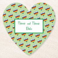 Rainbow Heart Pattern Paper Untersetzer