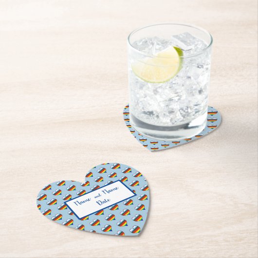 Rainbow Heart Pattern Paper Untersetzer (Vor Ort)