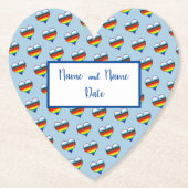 Rainbow Heart Pattern Paper Untersetzer (Vorderseite)