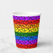 Rainbow Heart Pattern Pappbecher (Rückseite)