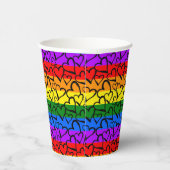 Rainbow Heart Pattern Pappbecher (Rechts)