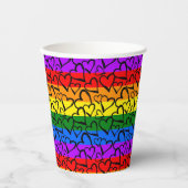 Rainbow Heart Pattern Pappbecher (Vorderseite)