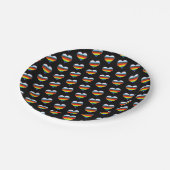 Rainbow Heart Pattern Pappteller (Schrägansicht)